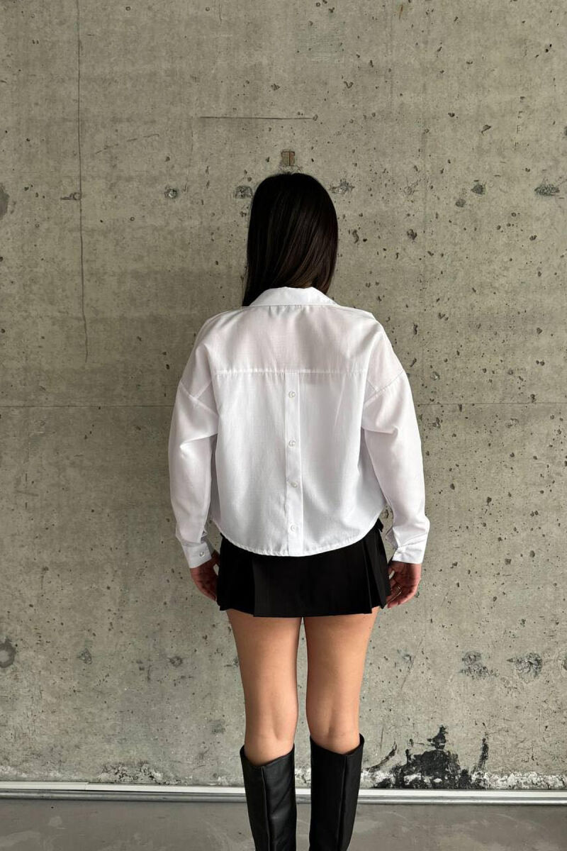 SHORT ONE COLOR WOMAN SHIRT WHITE-E BARDHE - 2