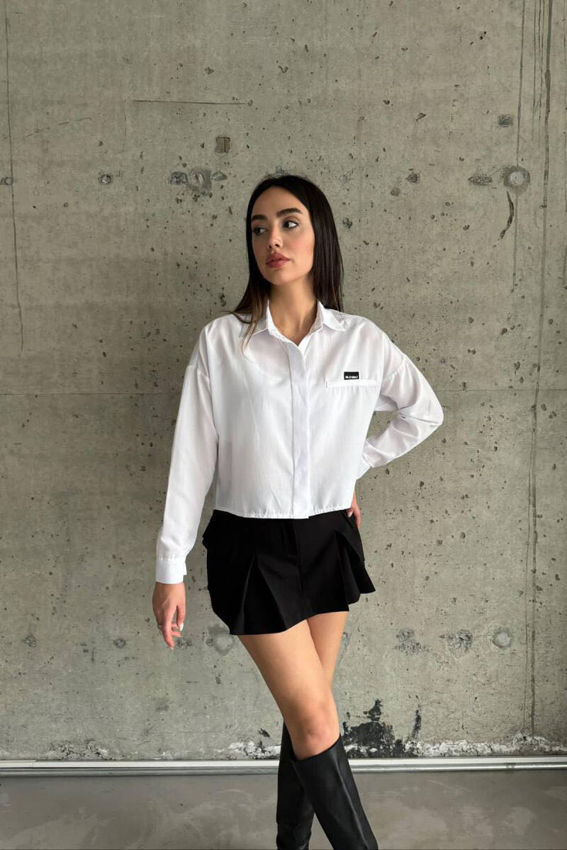 SHORT ONE COLOR WOMAN SHIRT WHITE-E BARDHE - 4