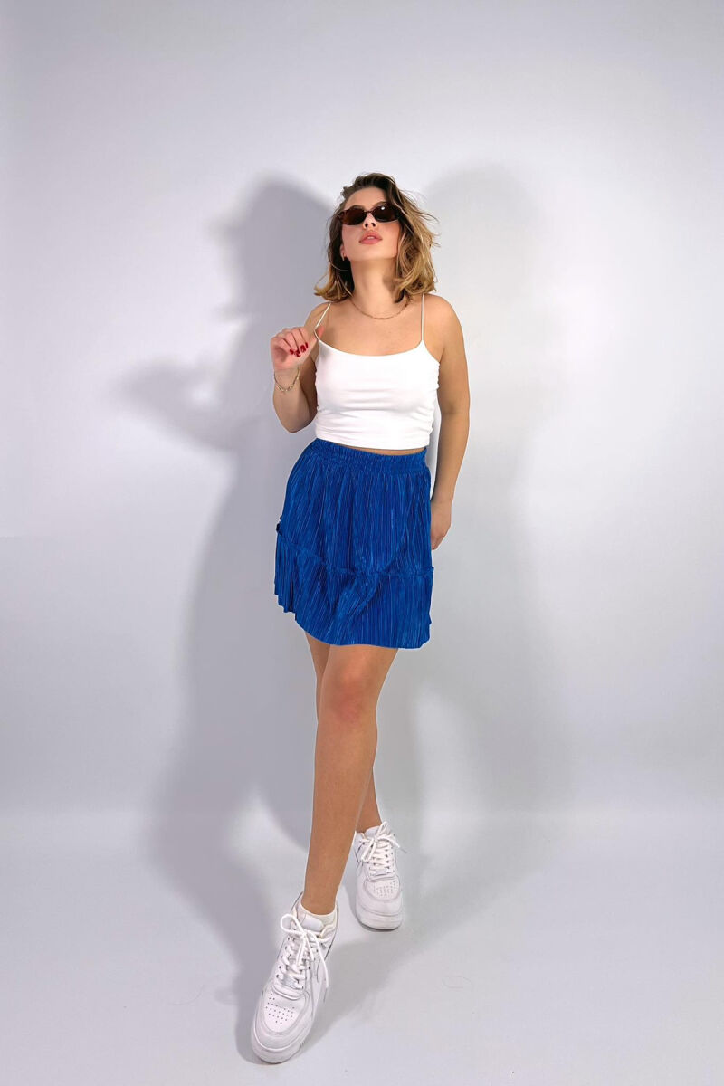 SHORT ONE COLOR WOMAN SKIRT BLUE/BLU - 1