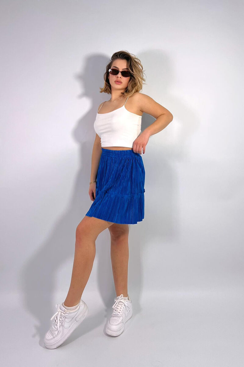SHORT ONE COLOR WOMAN SKIRT BLUE/BLU - 3