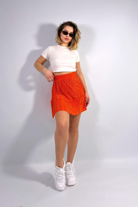 SHORT ONE COLOR WOMAN SKIRT ORANGE/PORTOKALLI 