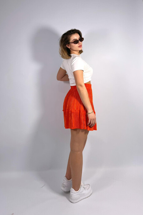 SHORT ONE COLOR WOMAN SKIRT ORANGE/PORTOKALLI - 2