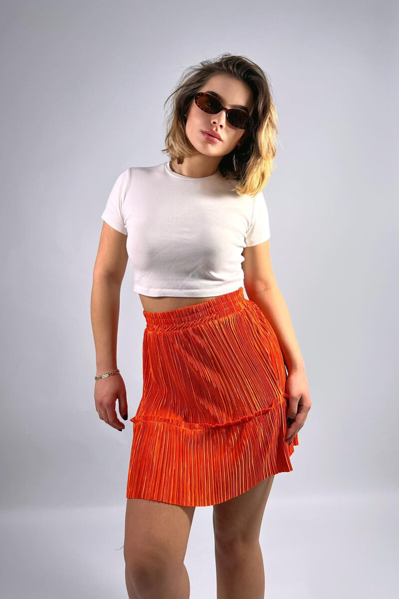 SHORT ONE COLOR WOMAN SKIRT ORANGE/PORTOKALLI - 3