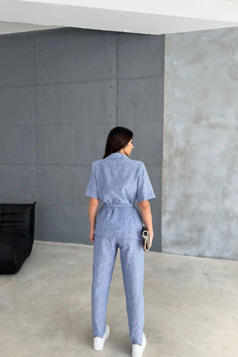 SHORT SLEEVE JACKET+TROUSERS WOMAN SET LIGHTBLUE/BZ - 3