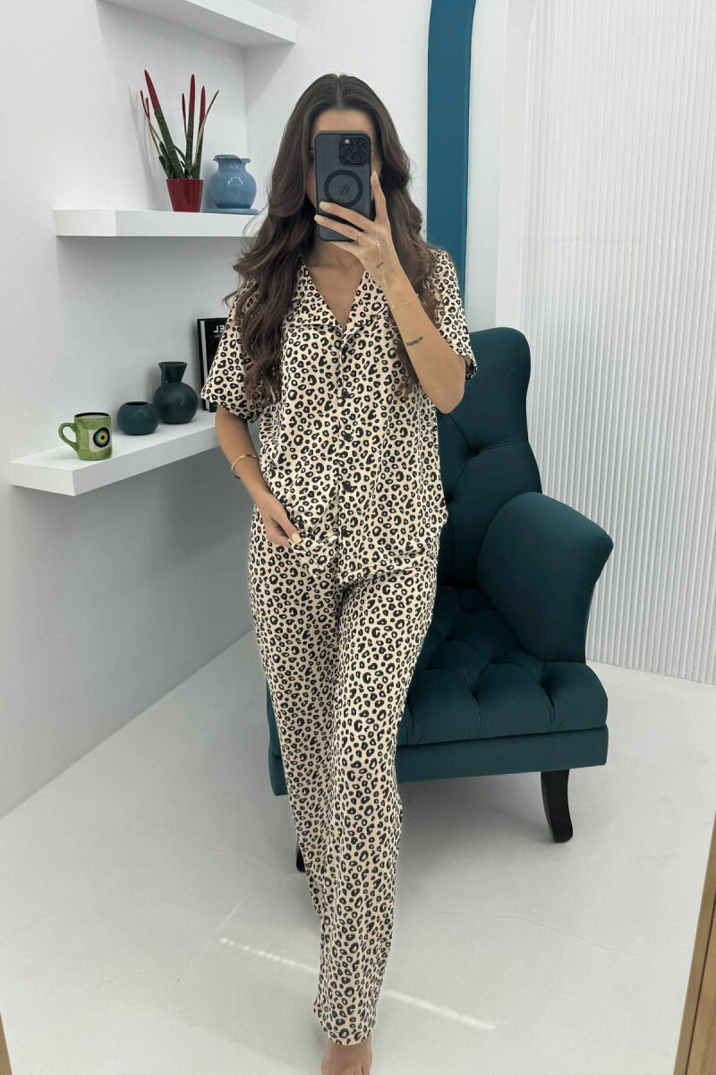 SHORT SLEEVE SHIRT+TROUSERS WOMEN PYJAMAS LEO/LEOPARD - 4