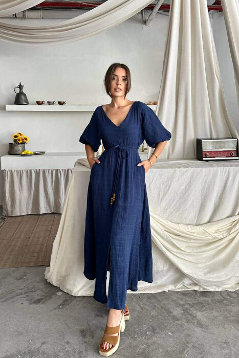 FUSTAN I GJATE PER FEMRA NE NGJYRE BLU TE ERRET - KLAUDIO FASHION