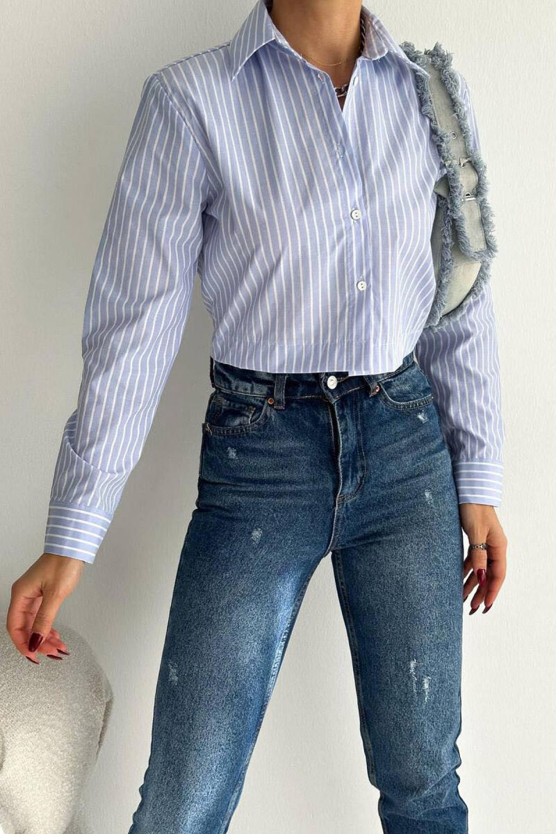 SHORT TWO COLORS WOMAN SHIRT LIGHTBLUE/BZ - 6