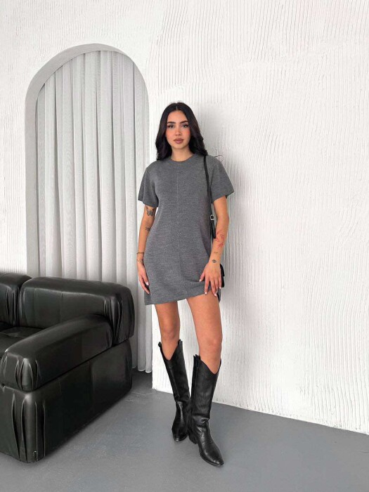 SHORT WOMEN DRESS IN GREY COLOR - 2