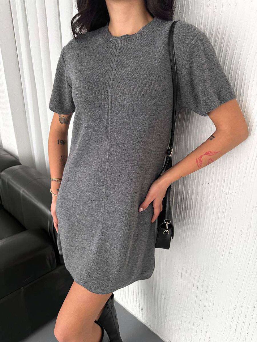 SHORT WOMEN DRESS IN GREY COLOR - 3