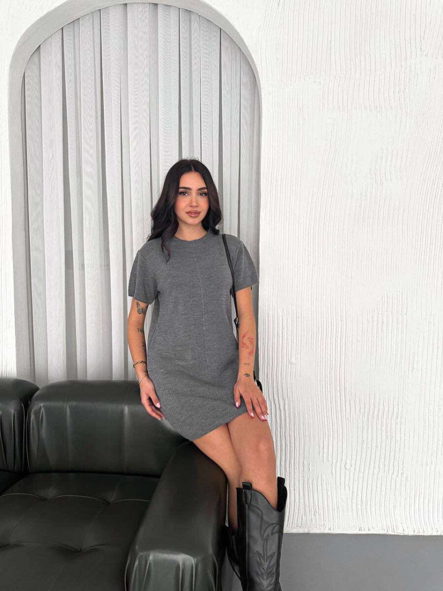 SHORT WOMEN DRESS IN GREY COLOR - 4