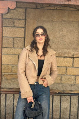 SHORT WOMEN JACKET BEIGE/BEZHE 