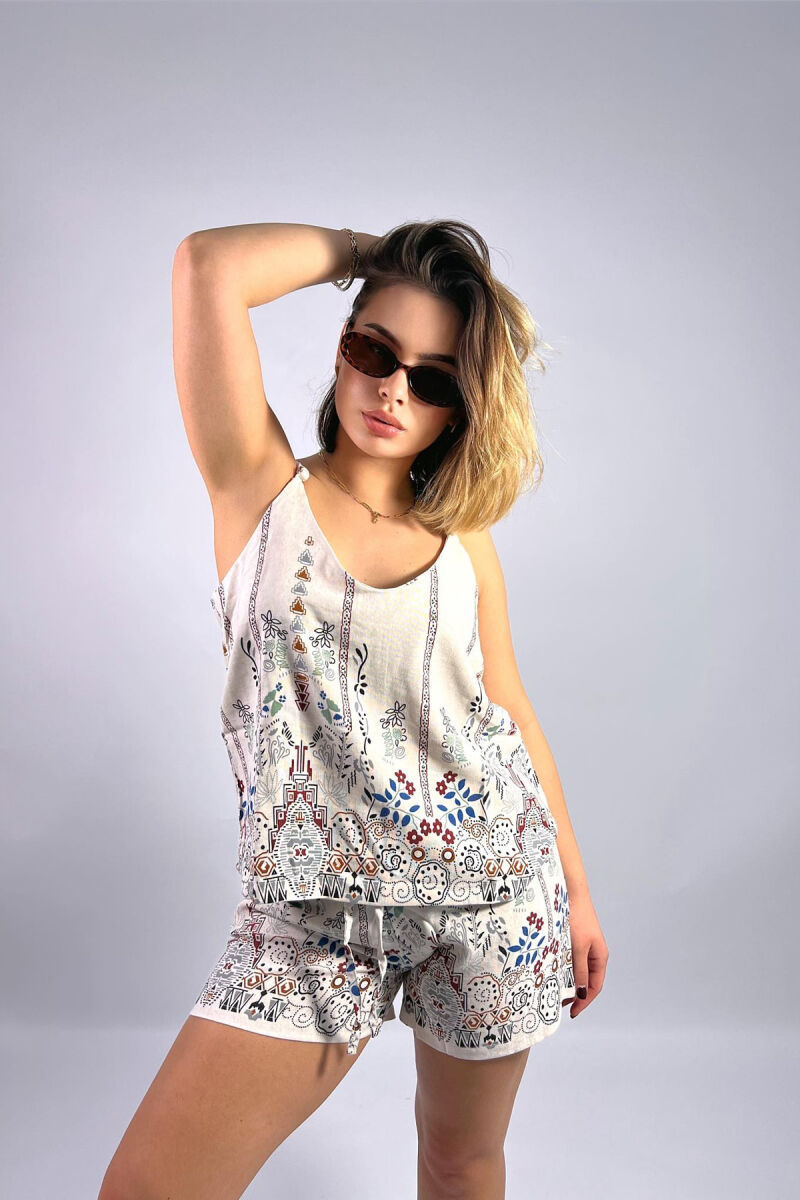 SHORTS+TOP WOMEN SET CREAM/KREM - 4