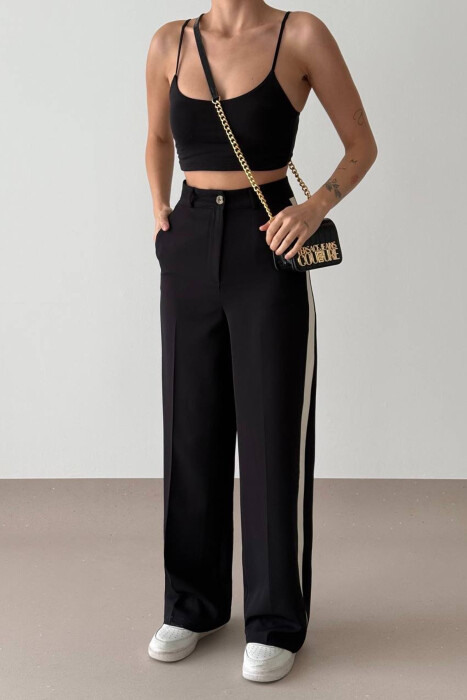 SIDE LINE DESIGN WOMEN TROUSERS BLACK/ E ZEZE 