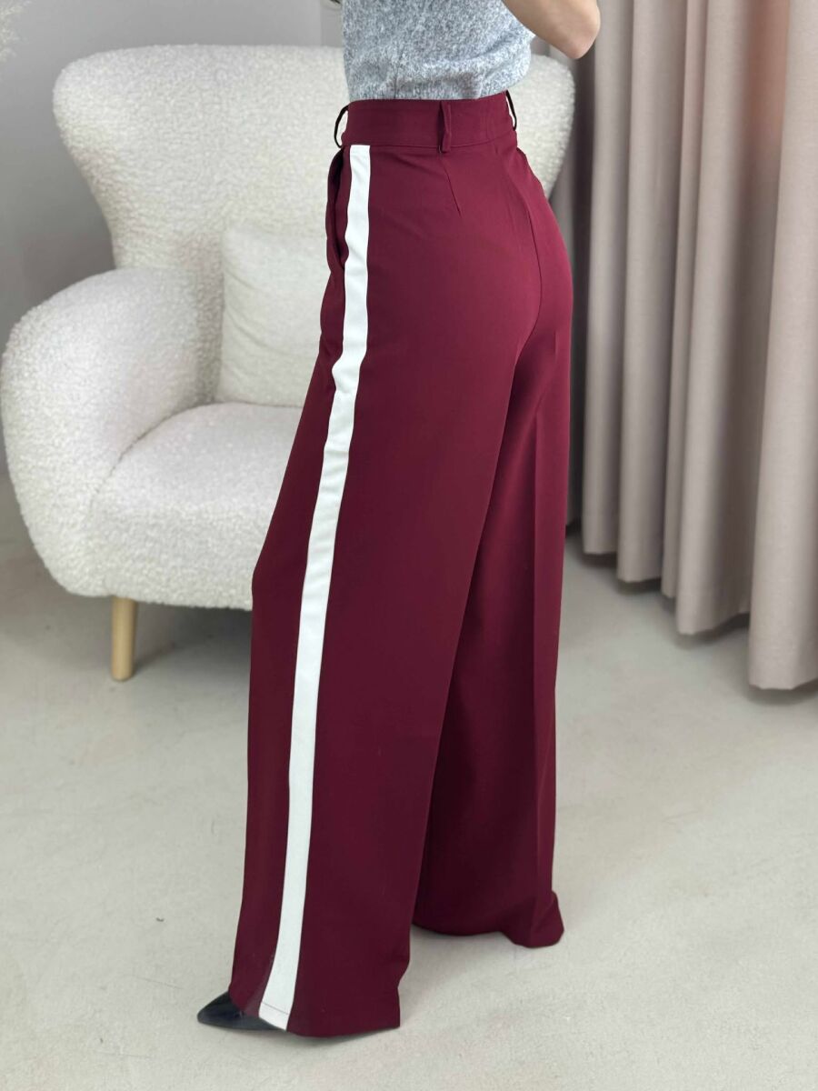 SIDE LINE DESIGN WOMEN TROUSERS BURGUNDY/VISHNJE - 2