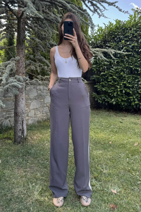 SIDE LINE DESIGN WOMEN TROUSERS GREY/GRI 