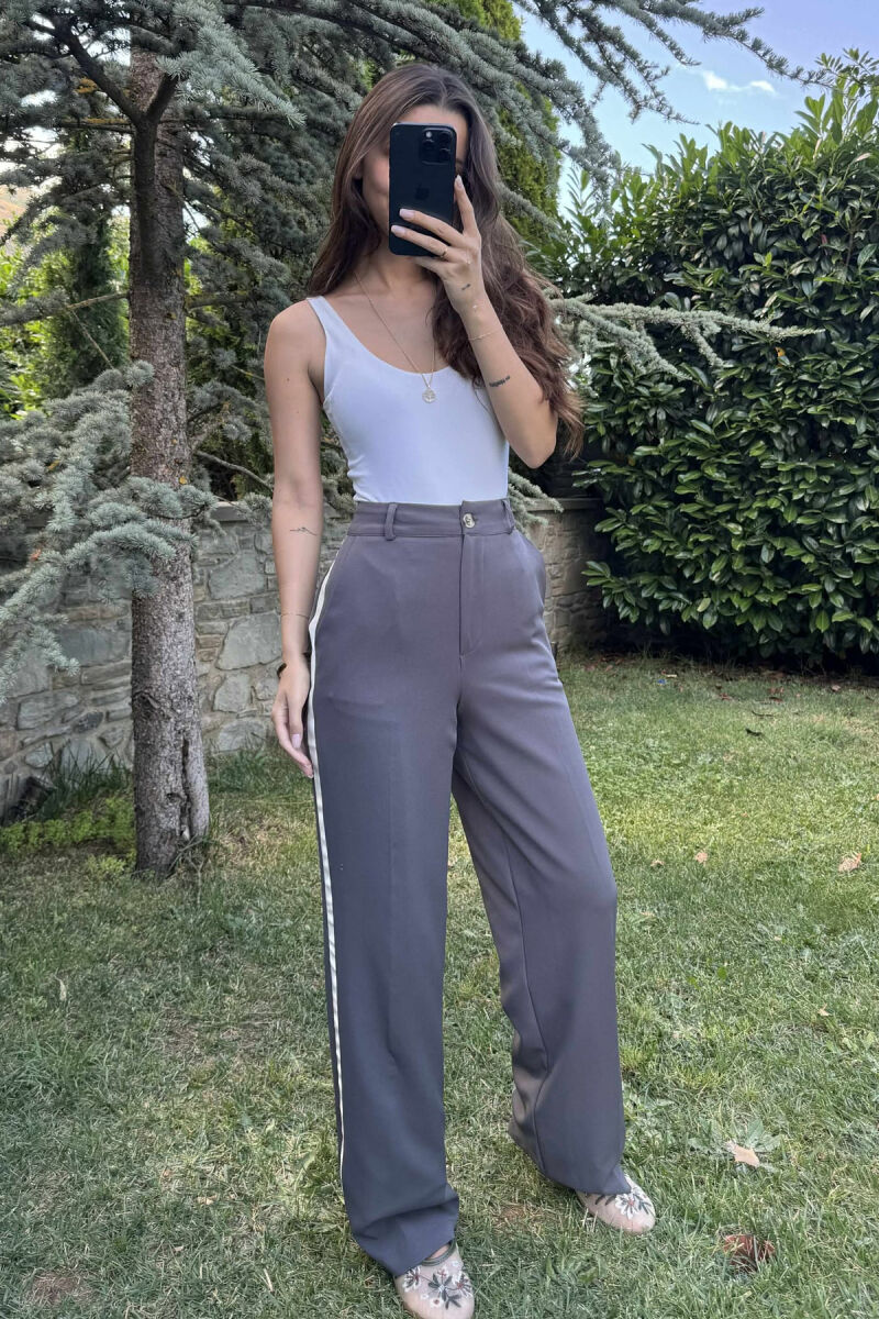 SIDE LINE DESIGN WOMEN TROUSERS GREY/GRI - 2