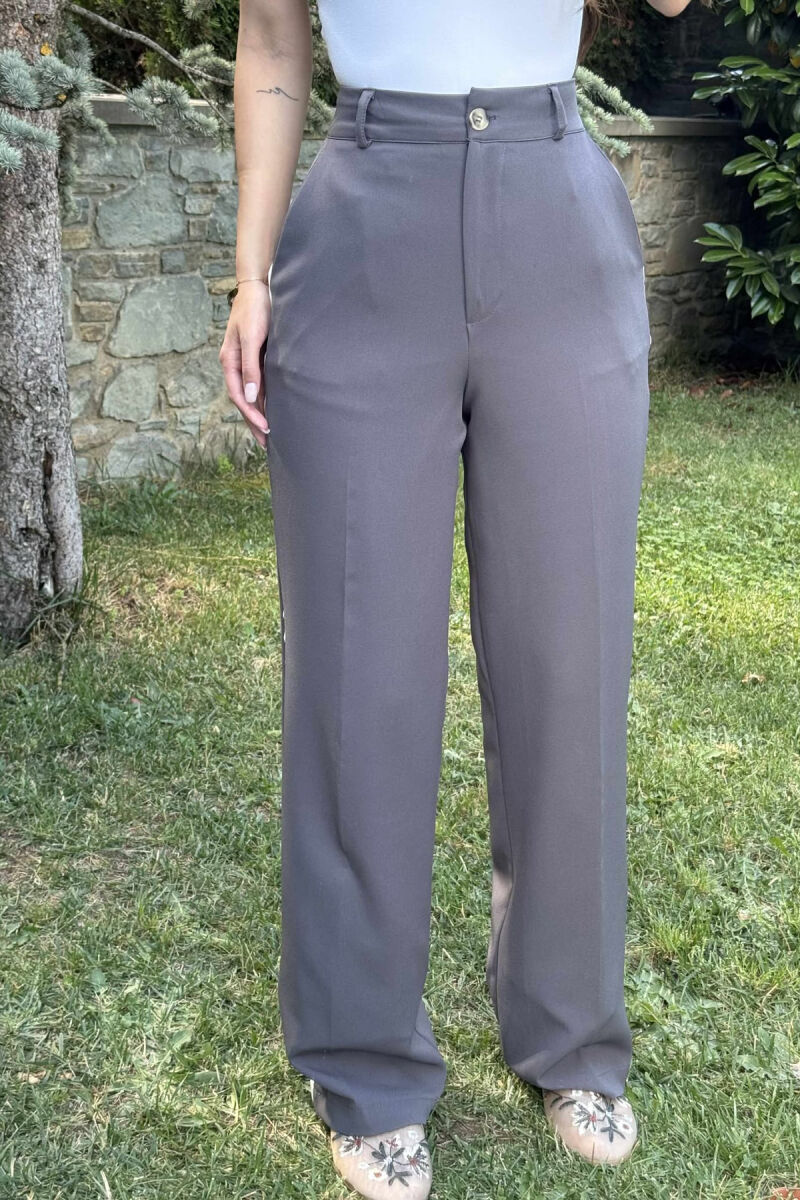 SIDE LINE DESIGN WOMEN TROUSERS GREY/GRI - 4