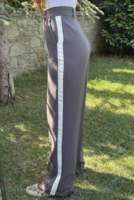 SIDE LINE DESIGN WOMEN TROUSERS GREY/GRI - 5