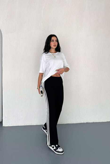 SIDE LINES SIMPLE WOMEN SWEATPANTS BLACK/ E ZEZE - 3