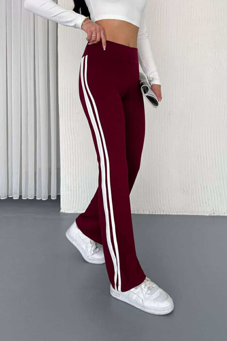 SIDE LINES SIMPLE WOMEN SWEATPANTS BURGUNDY/VISHNJE 