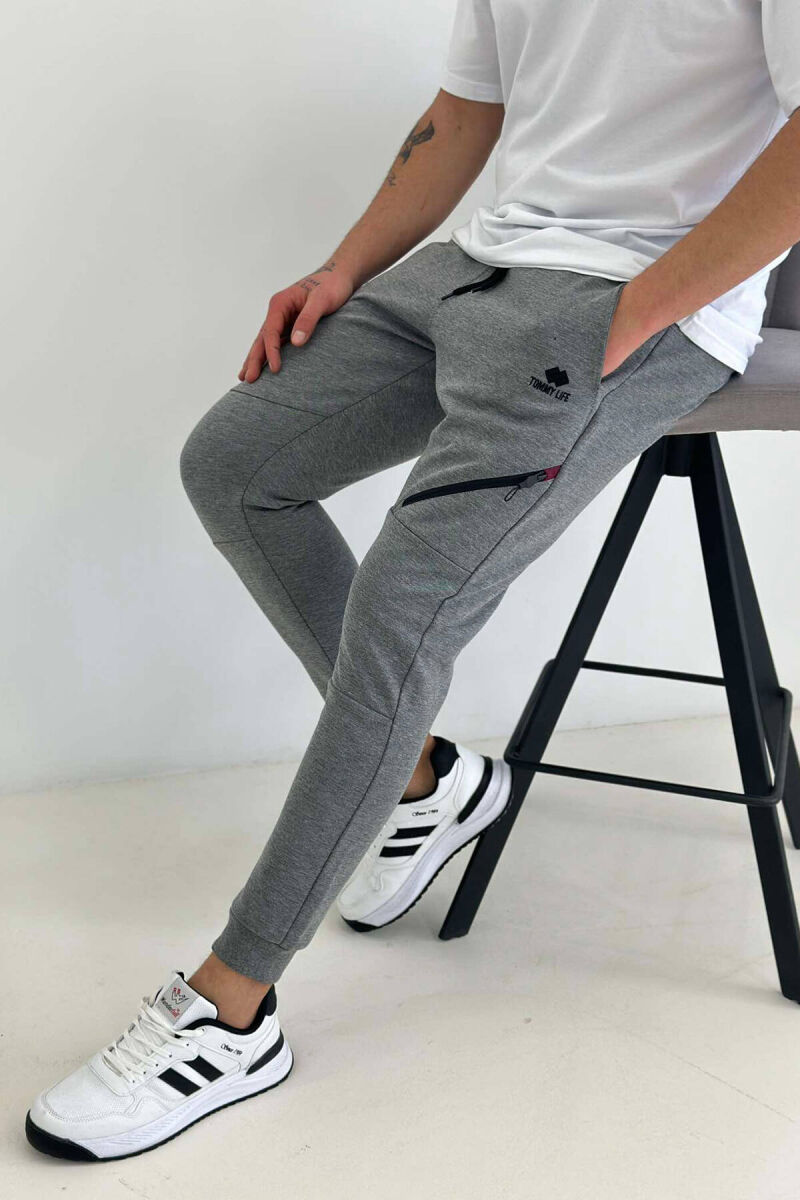 SIDE POCKET MEN SWEATPANTS IN GREY COLOR - 4