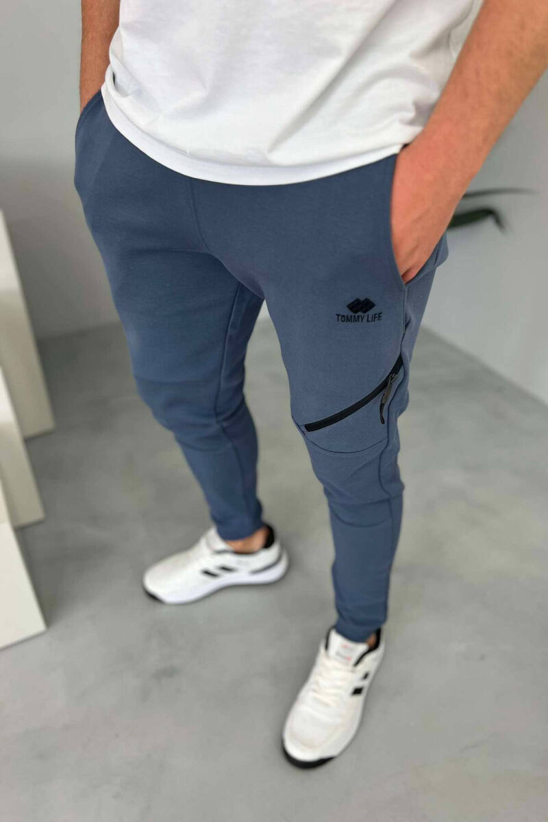 SIDE POCKET MEN SWEATPANTS IN LIGHTBLUE COLOR - 3