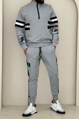 SIDE STRIPES SWEATSHIRT+SWEATPANTS MEN SET GREY/GRI 