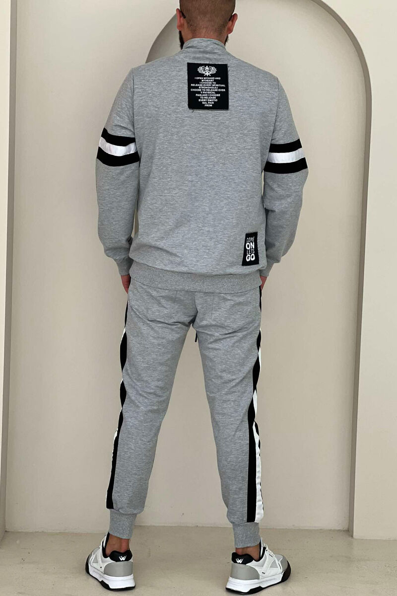 SIDE STRIPES SWEATSHIRT+SWEATPANTS MEN SET GREY/GRI - 6