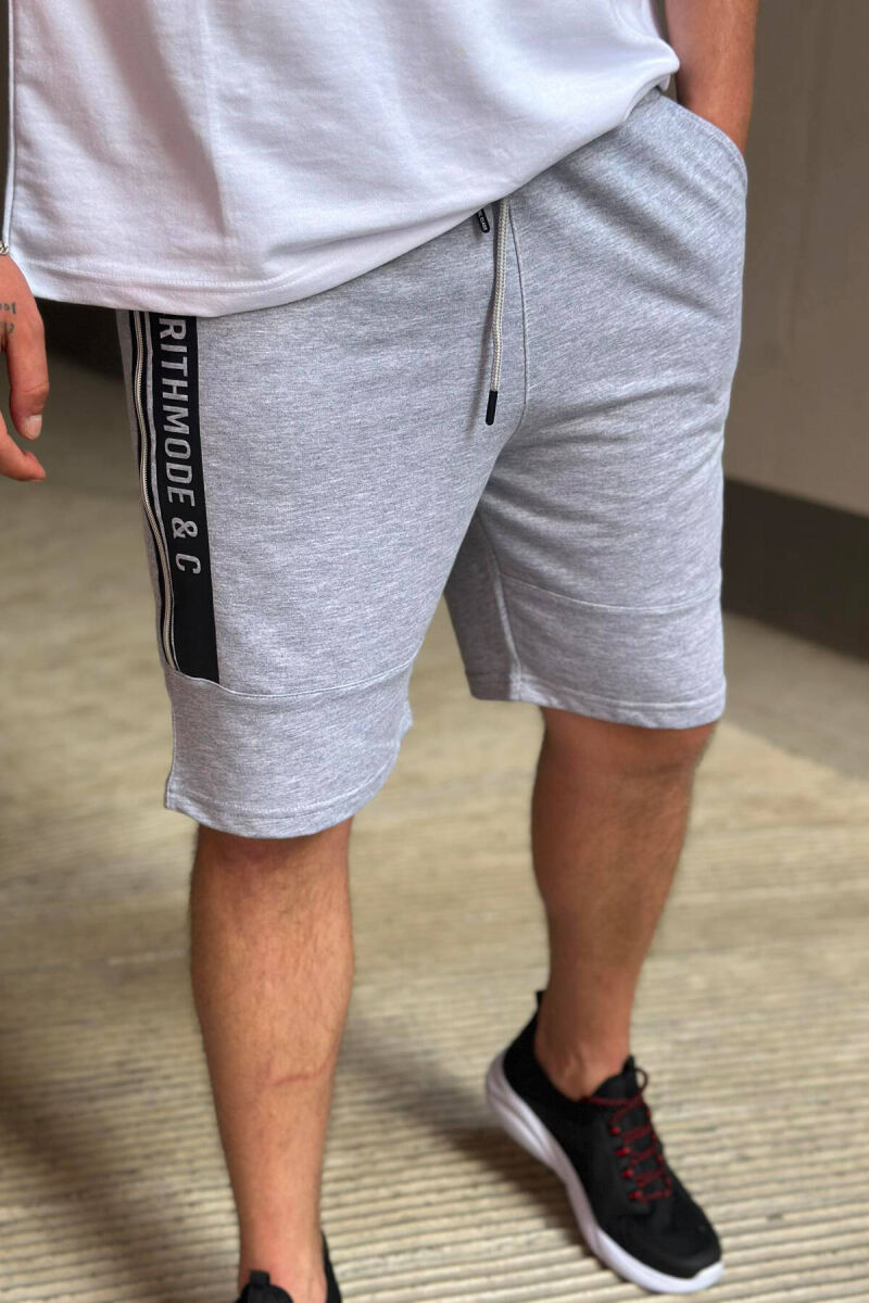 SIDE WRITTING MEN SHORTS LIGHT GREY/GZ - 1