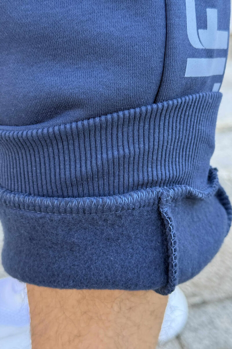 SIDE WRITTINGS FLUFFY MEN JOGGERS BLUE/BLU - 5