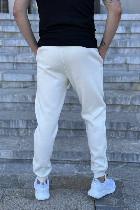 SIDE WRITTINGS FLUFFY MEN JOGGERS CREAM/KREM - 4