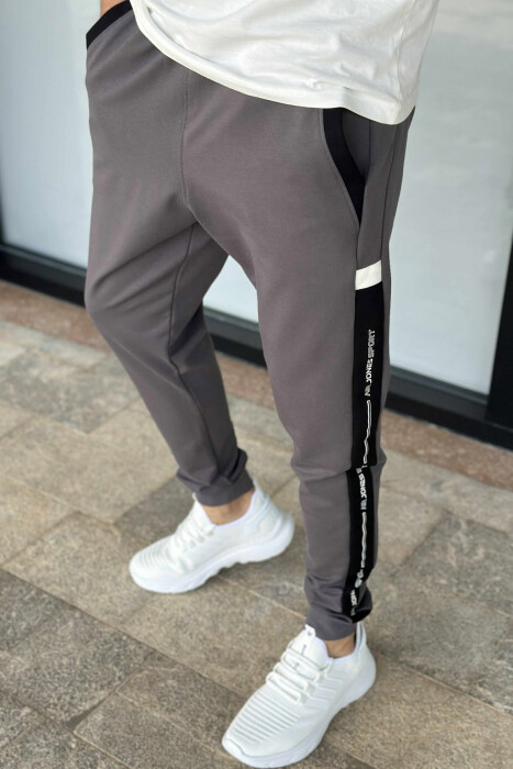 SIDE WRITTINGS SIMPLE MEN JOGGERS DARK GREY/GEE - KLAUDIO FASHION