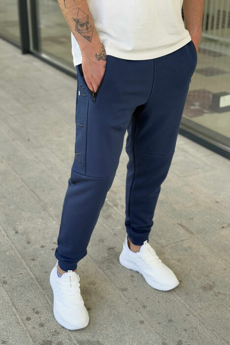SIDE WRITTINGS SIMPLE MEN SWEATPANTS BLUE/BLU 