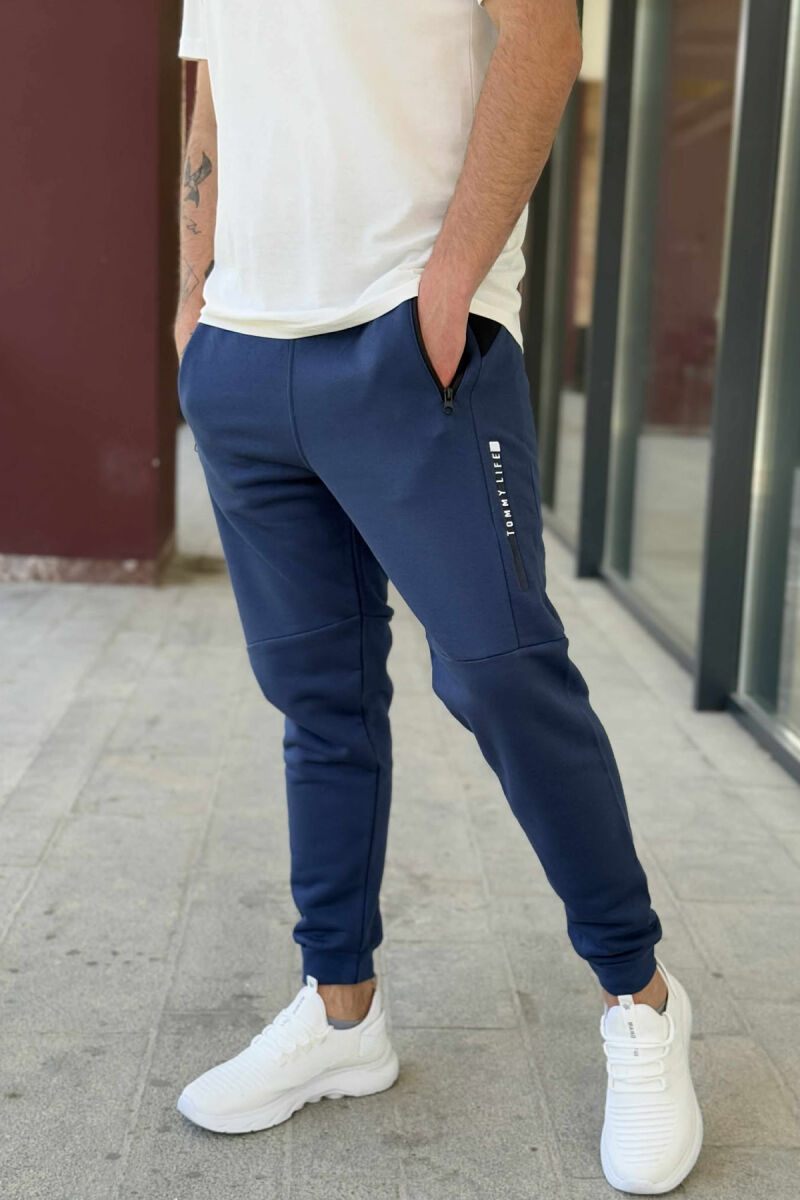 SIDE WRITTINGS SIMPLE MEN SWEATPANTS BLUE/BLU - 5