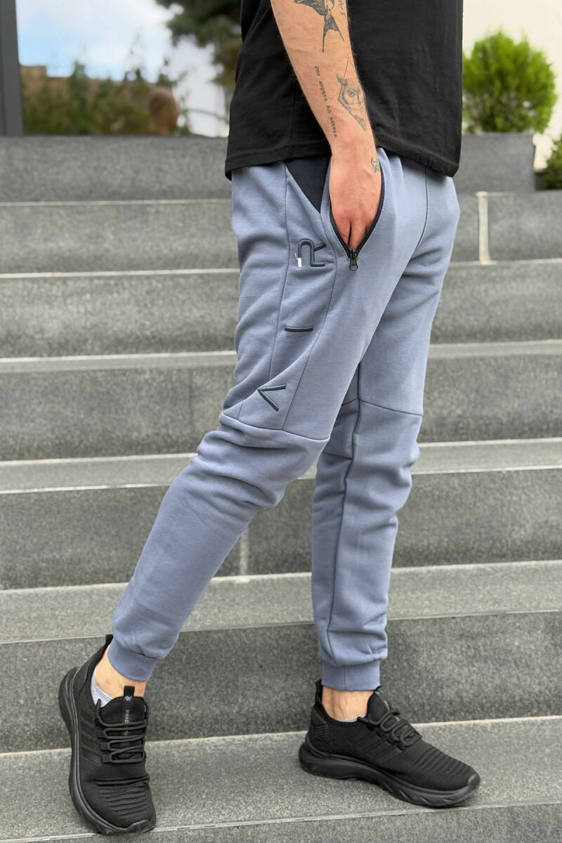 SIDE WRITTINGS SIMPLE MEN SWEATPANTS LIGHTBLUE/BZ - 5