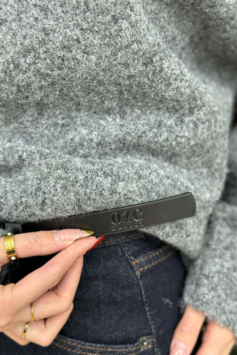 SIMETRIC LETTER D BUCKLE DESIGN WOMEN BELT BLACK+SILVER/ZEZE+ARGJEND - 3