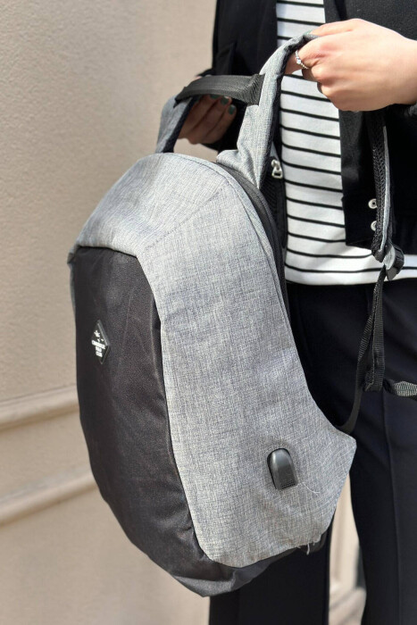 SIMPLE ZIPPER WOMAN BACKPACK GREY/GRI 