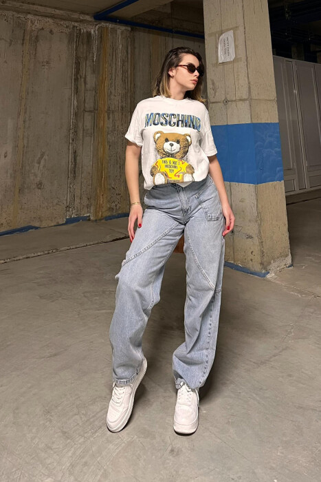 SIMPLE BAGGY WOMEN JEANS BABY BLUE/BLU BY 