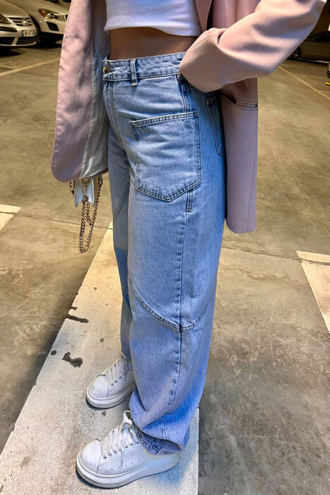 SIMPLE BAGGY WOMEN JEANS IN LIGHT BLUE COLOR - 6