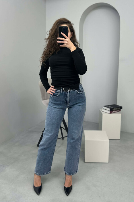 XHINSE TË THJESHTA ME RRIP PËR FEMRA NË NGJYRË BLU TË ZBARDHUR - KLAUDIO FASHION