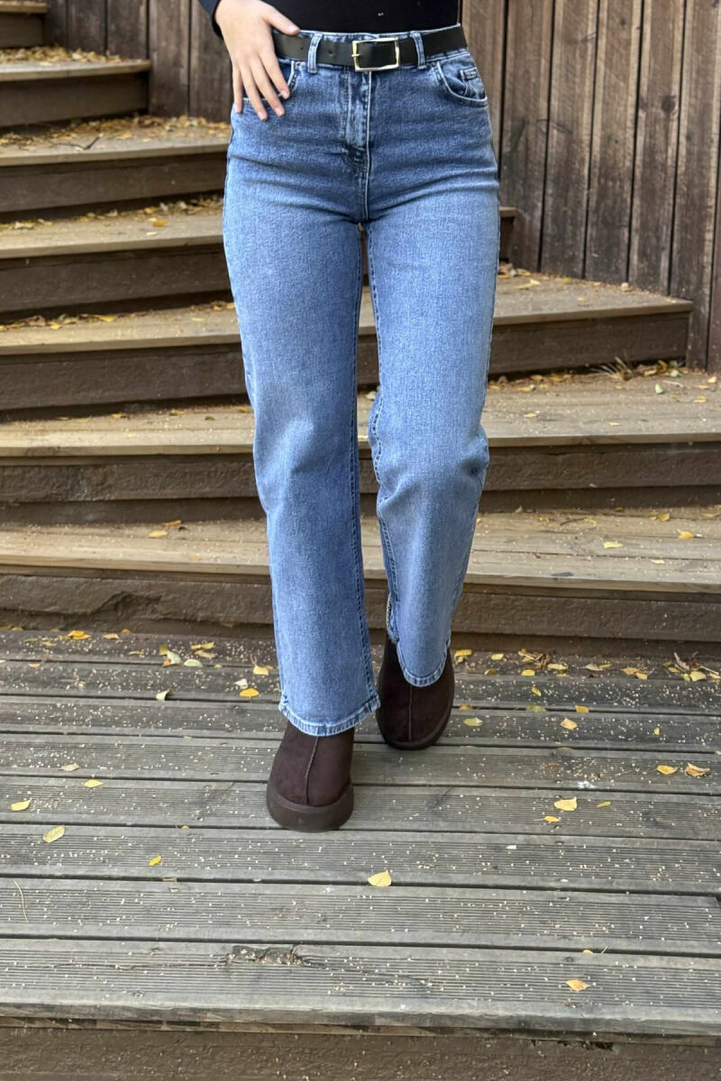 SIMPLE BELTED WOMEN JEANS LIGHTBLUE/BZ - 6