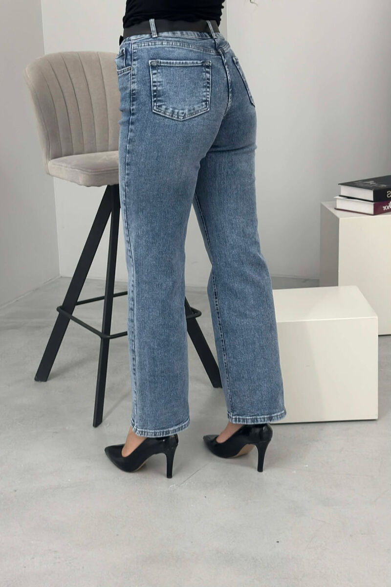 SIMPLE BELTED WOMEN JEANS LIGHTBLUE/BZ - 10