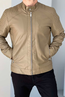 SIMPLE BIKER MEN JACKET BEIGE/BEZHE 