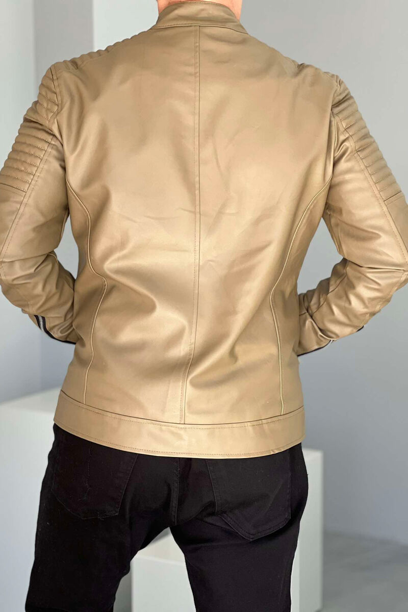 SIMPLE BIKER MEN JACKET BEIGE/BEZHE - 2