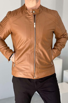 SIMPLE BIKER MEN JACKET BROWN/KAFE 