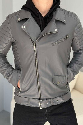 SIMPLE BIKER MEN JACKET GREY/GRI 