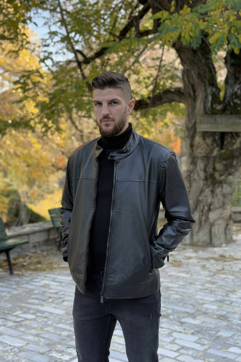 SIMPLE BIKER MEN JACKET BLACK/ E ZEZE - 4
