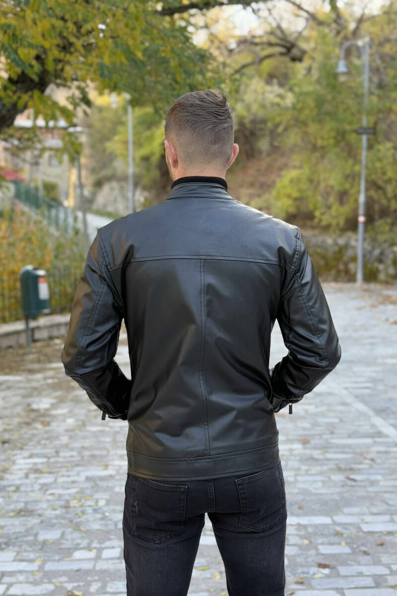 SIMPLE BIKER MEN JACKET BLACK/ E ZEZE - 5
