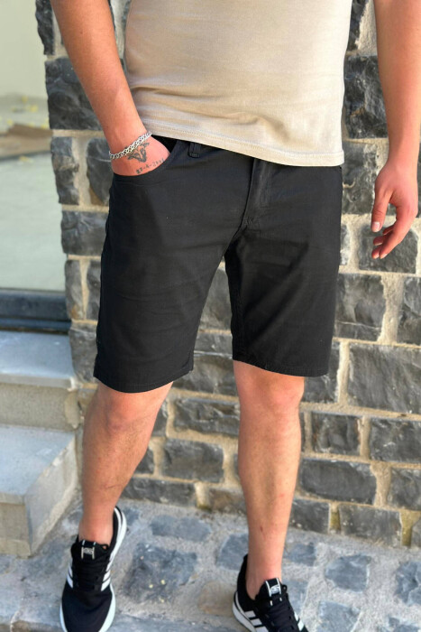 SIMPLE BLACK MAN SHORT JEANS BLACK/ E ZEZE - KLAUDIO FASHION