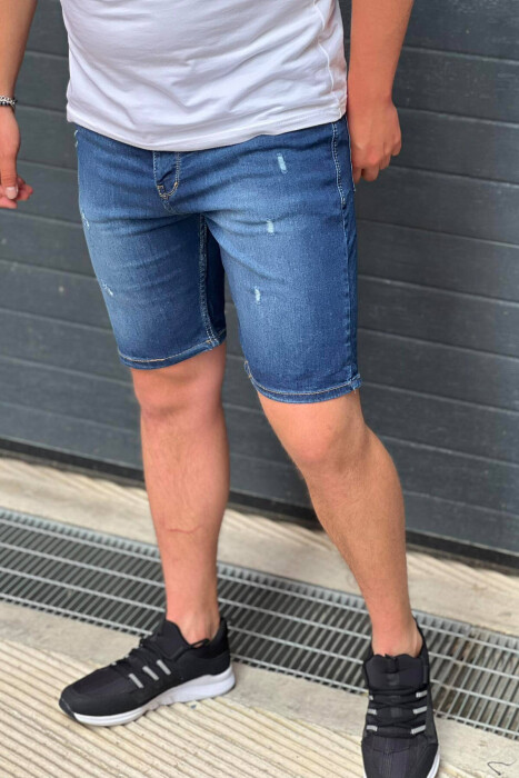 SIMPLE BLUE MAN SHORT JEANS BLUE/BLU - KLAUDIO FASHION